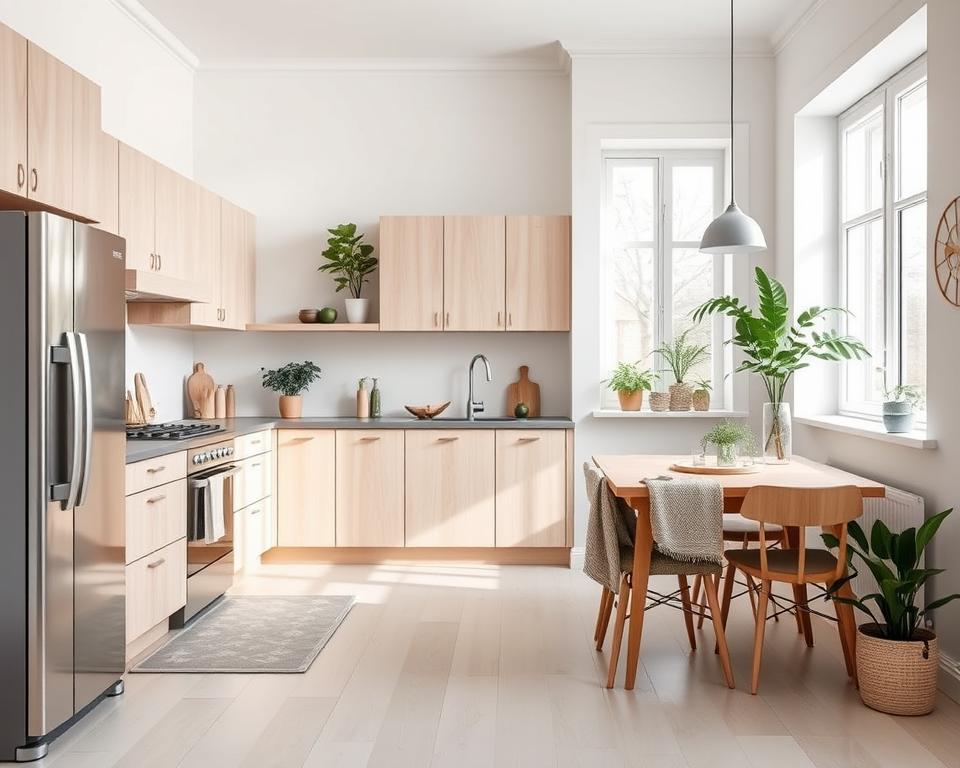 cucina in stile scandinavo con mobili moderni